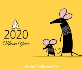 China rat new year 2020 funny cartoon vector 02