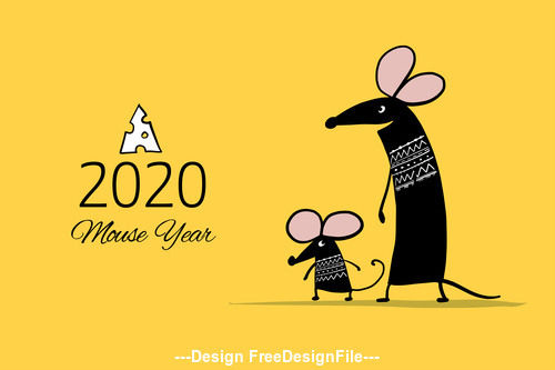 China rat new year 2020 funny cartoon vector 02
