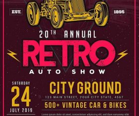 Classic Car Show Poster PSD Template