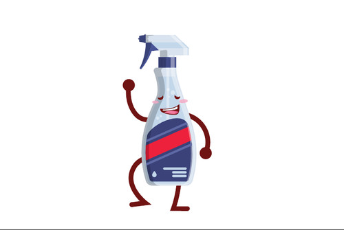 Cleaning Bottle cartoon vector