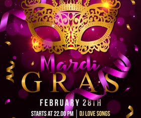 Club masquerade party flyer vector