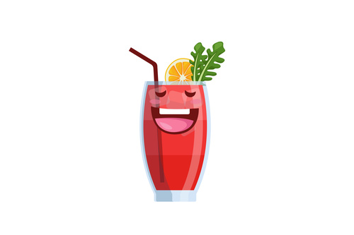 Cocktails funny face vector