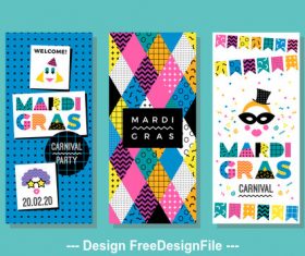 Color festival banner memphis style vector