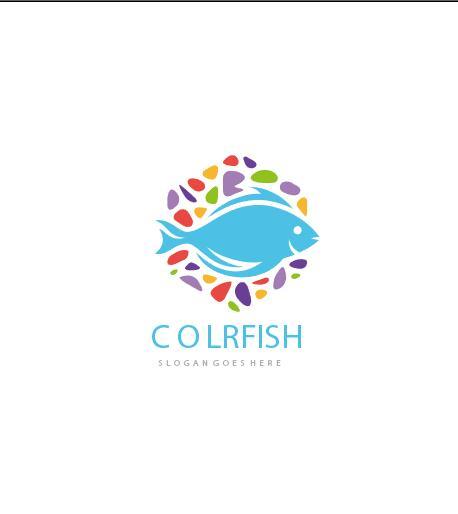 Colorful fish logo vector