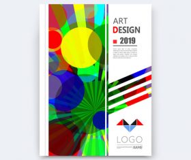 Colorful round background brochure design vector