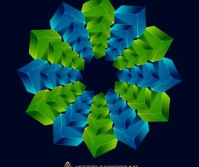 Combination blue and green squares vector illustration