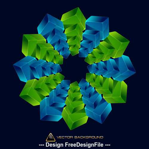 Combination blue and green squares vector illustration