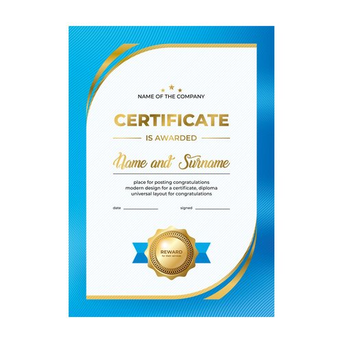 Company Certificate template vector
