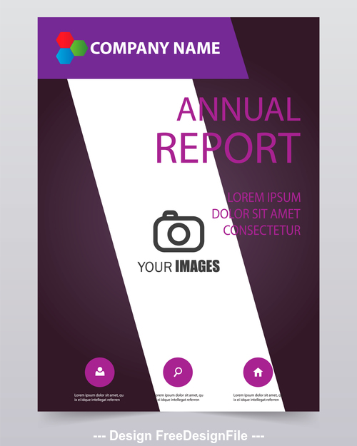 Company annual report design template vector