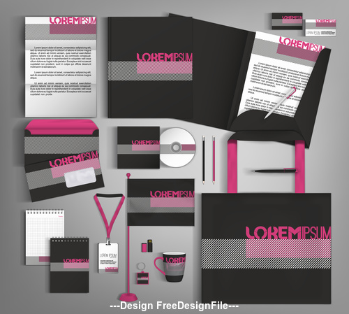 Corporate identity template design business set stationery vector