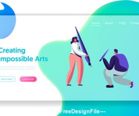 Creating impossible arts flat banner vector