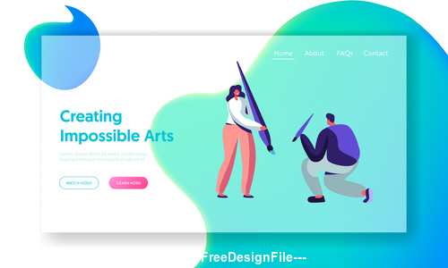 Creating impossible arts flat banner vector