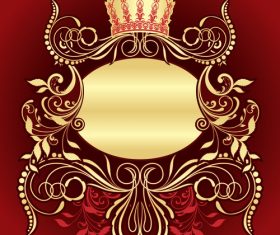 Vintage crown borders with frame vector material free download