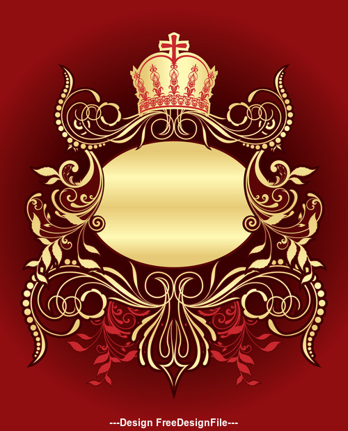 Crown and decorative frame vector