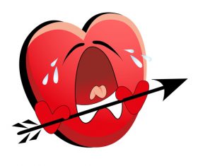 Crying heart vector