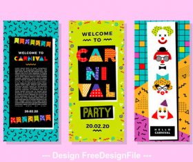 Cute Banner Carnival Templates in Memphis Style vector