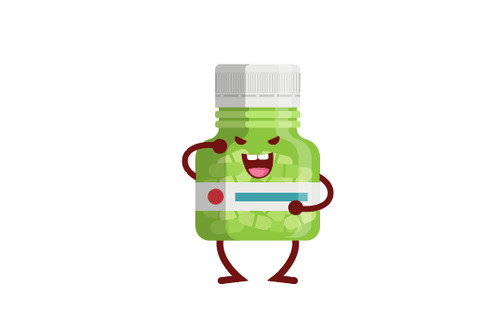 Cute Medicine Bottle Vector Illustration 01