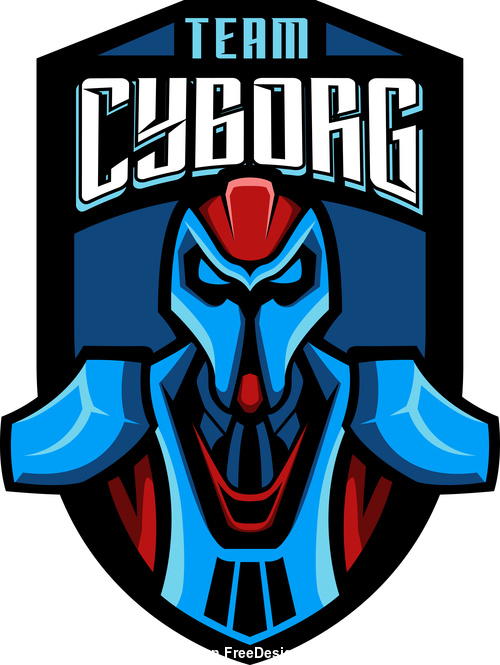 Cyborg mascot esports logo vector