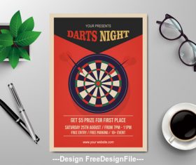 Darts competition flyers vector
