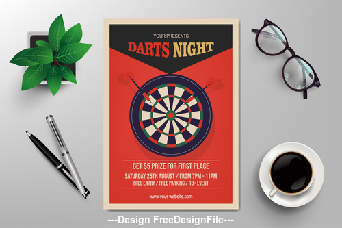 Darts competition vector free