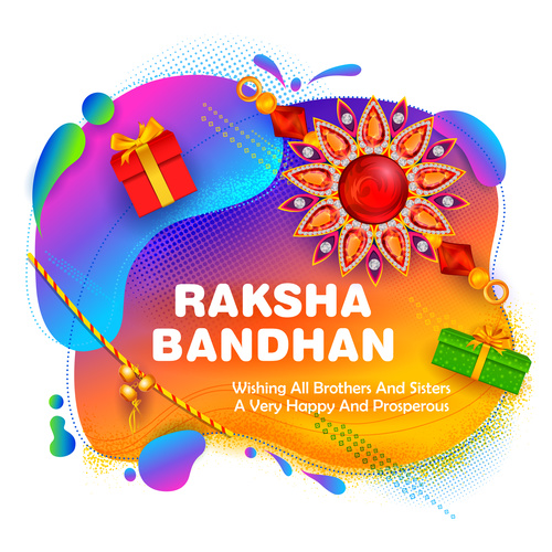 Decorative Rakhi for Raksha Bandhan Indian vector 02