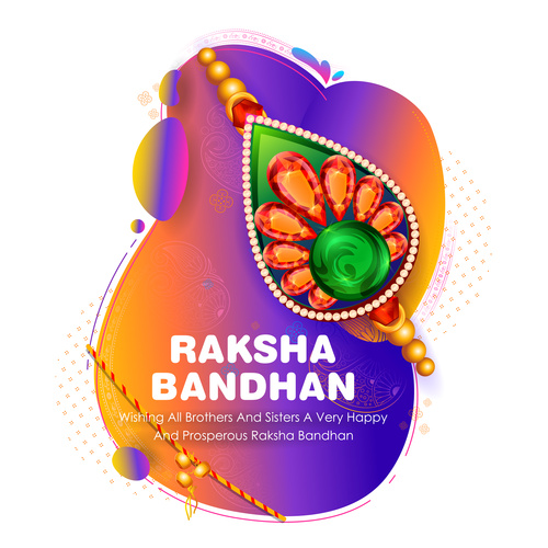 Decorative Rakhi for Raksha Bandhan Indian vector 06