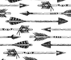 Decorative arrows Indians and feather tip vector