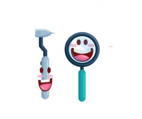 Dental tools cartoon vector