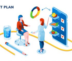 Diet plan cartoon illustration vector