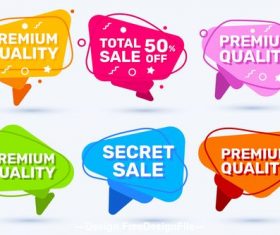 Different color sales labels vector