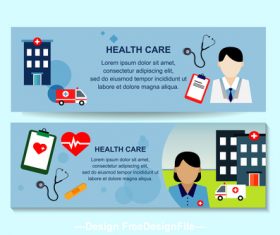 Doctor and nurse banner design vector