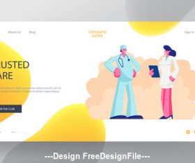 Doctor and nurse flat banner vector