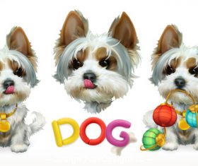 Dog 3d vector icon vector