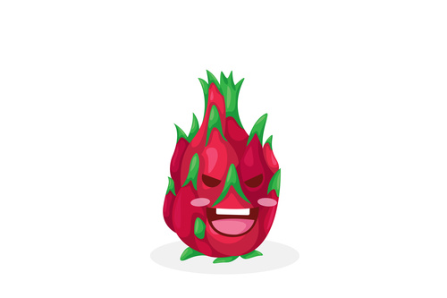 Dragon fruit funny cartoon face vector
