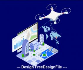 Drones Survey vector