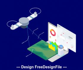 Drones mapping Isometric