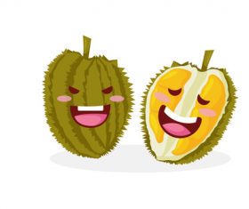 Durian funny cartoon face vector