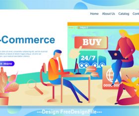 E-commerce flat banner vector