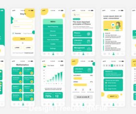 Education Mobile App UI Kit vector