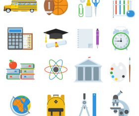Education and school Icon set vector