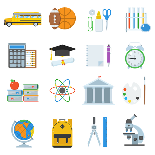 Education and school Icon set vector