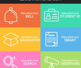Education different line icon vector