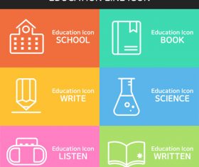 Education line icon vector