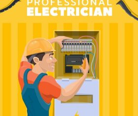 Electrician professional service vector