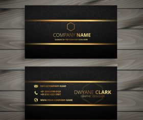 Elegant black gold business card design vector