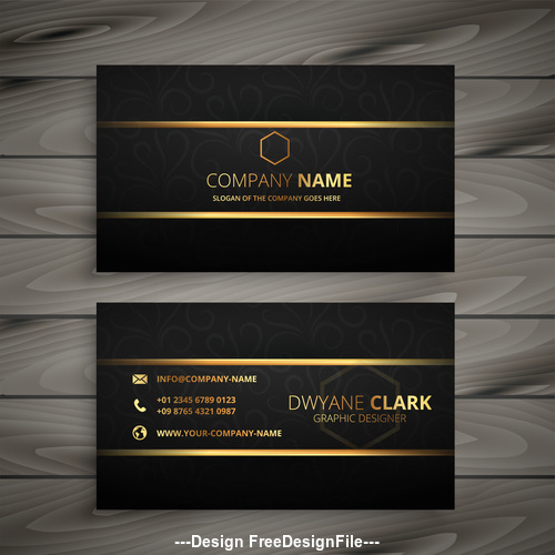 Elegant black gold business card design vector