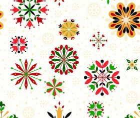Elements floral snowflake seamless pattern vector