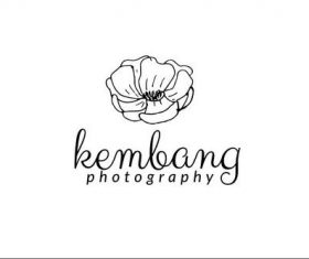 Elements flower photography logo vector
