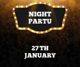 Elements night party flyer template vector