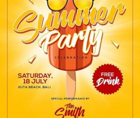 Elements summer party flyer psd template